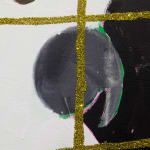 Gabrielle Graessle, golden cage, 2024, acrylic and glitter on canvas