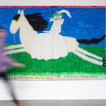 Gabrielle Graessle, marie-antoinette hunting, 2025, acrylic and spray on canvas