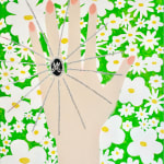 Gabrielle Graessle, daisy days, 2025 acrylic and glitter on canvas