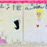 Gabrielle Graessle, m.a. reads j.j.r, 2025 acrylic and spray on canvas