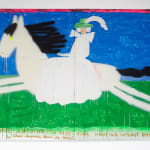 Gabrielle Graessle, marie-antoinette hunting, 2025, acrylic and spray on canvas