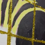 Gabrielle Graessle, golden cage, 2024, acrylic and glitter on canvas