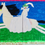 Gabrielle Graessle, marie-antoinette hunting, 2025, acrylic and spray on canvas