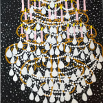 Gabrielle Graessle, lustre de versaille, 2024, acrylic and glitter on canvas