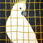 Gabrielle Graessle, golden cage, 2024, acrylic and glitter on canvas