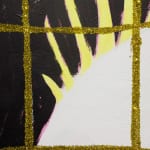 Gabrielle Graessle, golden cage, 2024, acrylic and glitter on canvas