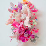 Stefan Gross, T - 'Flower Bonanza' red, lilac on mint