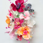 Stefan Gross, T - 'Flower Bonanza' red, lilac on mint