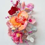 Stefan Gross, T - 'Flower Bonanza' red, lilac on mint