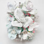Stefan Gross, T - 'Flower Bonanza' red, lilac on mint