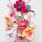 Stefan Gross, T - 'Flower Bonanza' red, lilac on mint