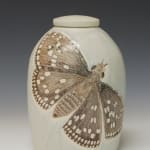 Julia Galloway Endangered Species Urn: art titled Grizzled Skipper Moth (Moth) made with ceramic available for sale at Radius Gallery