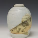 Julia Galloway Endangered Species Urn: art titled Sauger (Sagger?) (Fish) made with ceramic available for sale at Radius Gallery