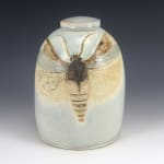 Julia Galloway Endangered Species Urn: art titled Acadian Swordgrass Moth (Moth) made with ceramic available for sale at Radius Gallery