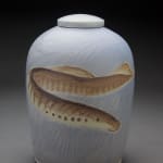 Julia Galloway Endangered Species Urn: art titled Mountain Brook Lamprey (Fish) made with ceramic available for sale at Radius Gallery