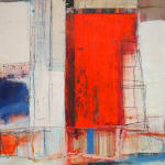 Danish artist, Copenhagen, Morten Lassen, expressive abstract painting, oil on canvas/paper, bold * colour and texture, geometric