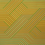 yellow and green oil painting by artist David Whitaker represented by Rebecca Hossack Gallery