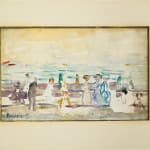 Maurice Brazil Prendergast, The Beach and Along the Sea with Boat and People (a double sided painting on paper), Circa...
