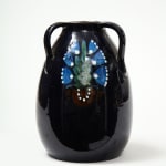 Max Laeuger, Dark Blue Ceramic Vase, Laeuger