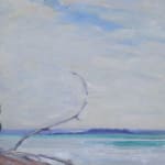 A painting of water and a stick