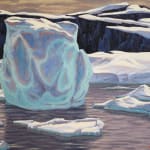 "Icebergs" by Paul Rodrik is a mesmerizing portrayal of the majestic beauty and sheer power of nature's icy wonders. In this painting, Rodrik captures the awe-inspiring sight of massive icebergs floating amidst the frigid waters, their pristine surfaces reflecting the ethereal light of the polar sky.