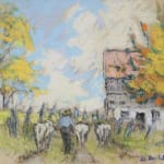 Berthe Des Clayes, The Lane and Hill Acres Barn, 1943