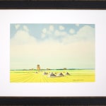 Robert Newton Hurley, Wheat Stooks & Grain Elevator, 1967