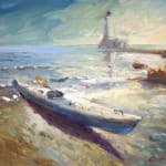 Peter Cheung, Kayak and Point Abino Lighthouse, 2024