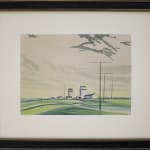 Robert Newton Hurley, Wheat Stooks & Grain Elevator, 1967