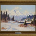 A snowy area with pine trees. Ghost Valley, Alberta painting by Roland Gissing