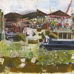 Leon Morrocco RSA, Boat-Repair Sheds at Low Tide, Brentford, 2013