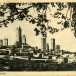 William Wilson RSA, 4 Postcards: ‘Avila – Vista parcial...’; ‘San Gimignano – da S. Chiara’; ‘Puente de Alcantara’; ‘Segovia –...