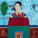 Santa Barraza, Mujeres Nobles Series: Frida con Tezcatlipoca y Coyolxauhqui, 2015