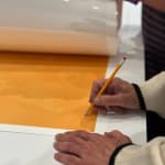 Alex Katz, Yellow Flags on White, 2023