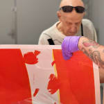 Alex Katz, Yellow Flags on White, 2023