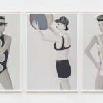 Alex Katz, Yellow Flags on White, 2023