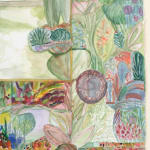 Julia Holderness, Cushion with garden textile #9, 2023