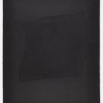 Bilge Friedlaender (Turkey/US), Untitled (line mutation with black sq + white corner), 1975