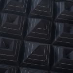 8 Rows Of Black Pyramids With White Lines In A Square 1977 Detail 2