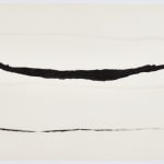 Bilge Friedlaender, Horizontal Line Life Span Series (white with black), 1975