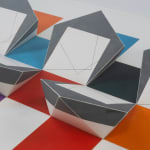 8 Rows Of Black Pyramids With White Lines In A Square 1977 Detail 2
