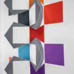 8 Rows Of Black Pyramids With White Lines In A Square 1977 Detail 2