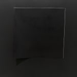 Bilge Friedlaender, Untitled (line mutation with black sq + white corner), 1975