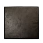 Abstract artwork titled '888Hz' by Mathilde Lefort, using iron and cement on canvas. This minimalist piece features a large, muted grey canvas with a central, vertical arrangement of iron lines that form a precise, geometric pattern. The lines, resembling a frequency visualization, are intended to emit a spiritual resonance, symbolizing a silent sound that interacts directly with the viewer's soul