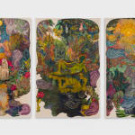 Ken Gun Min, Silverlake Dog Park (Triptych), 2022
