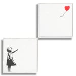 Banksy, Girl With Balloon, Diptych (Unique), 2006