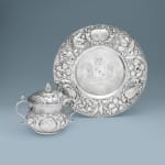 John Winterton, A Charles II Antique English Silver Porringer and Stand, 1661