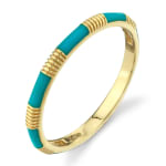 Turquoise Enamel Stacker Ring by Slate Gray Gallery studio jeweler Sloane Street