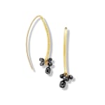 Navette Wire Earrings with Black Diamonds by Slate Gray Gallery studio jeweler Barbara Heinrich