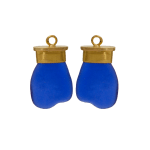 Blue Sea Glass Drops by Fringe Gallery studio jeweler Marki Knopp